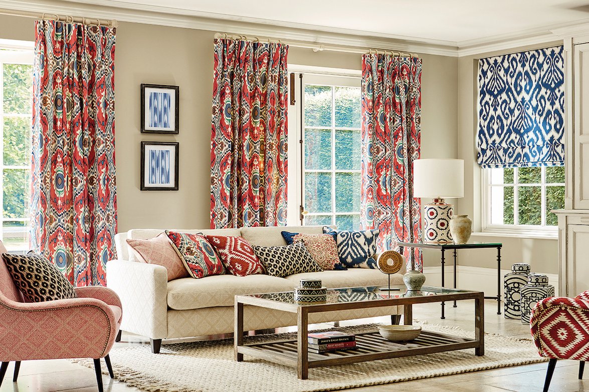 Sanderson Caspian Weaves collection on curtains & cushions